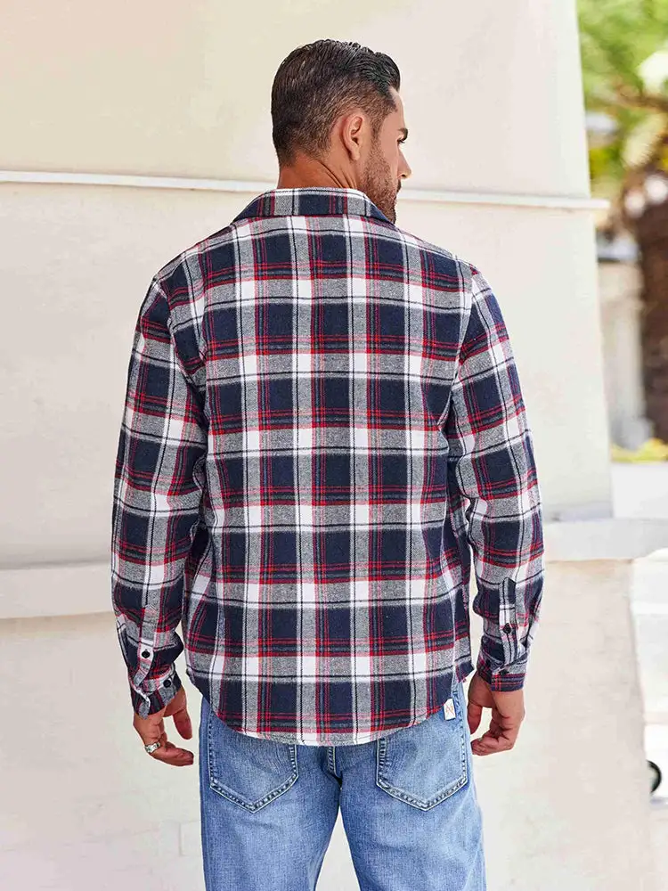 Casual Button Down Plaid Flannel Shirt