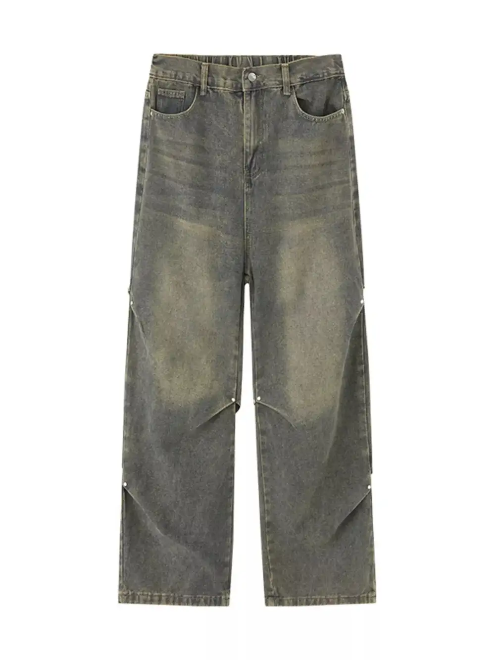 Classic Vintage-Wash Vintage Washed Wide-Leg Denim Jeans