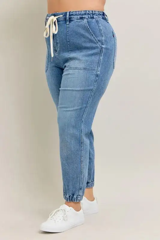 High Waist Jogger Plus Denim Jeans