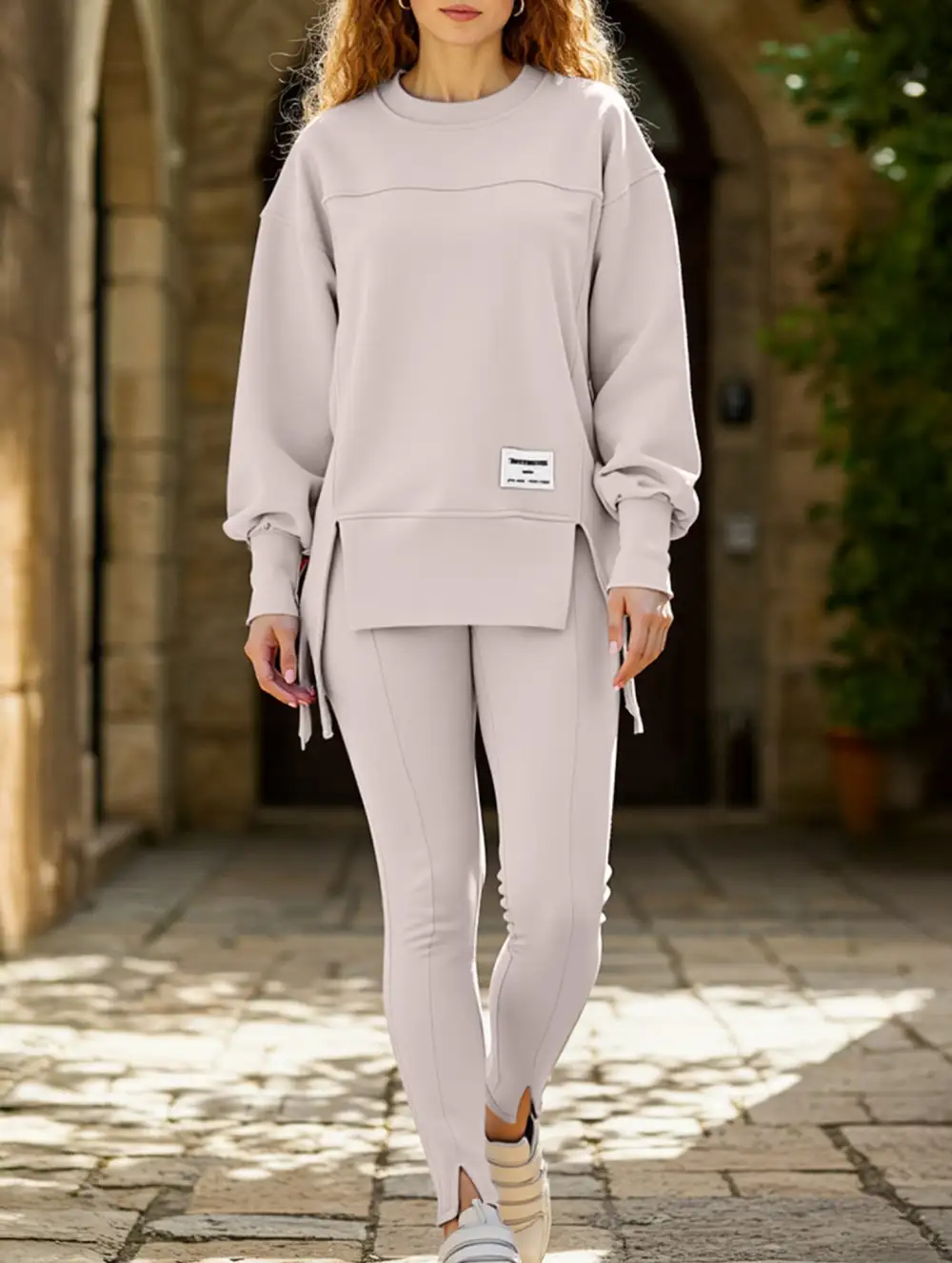 Irregular Long-Sleeved Sweatshirt Suit