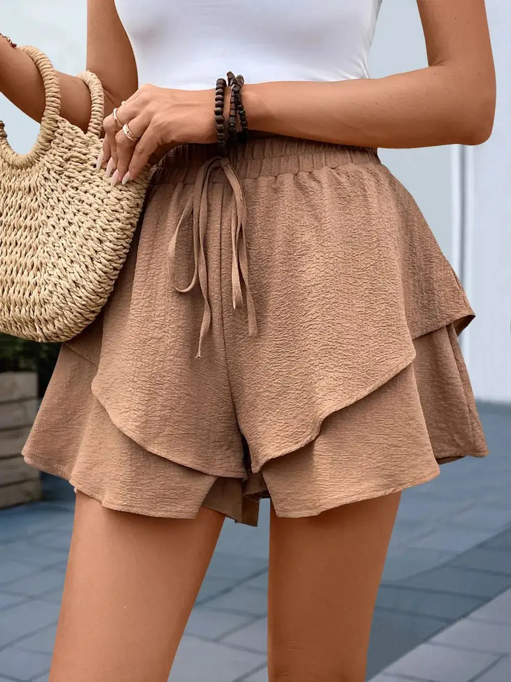 Tied Layered Shorts