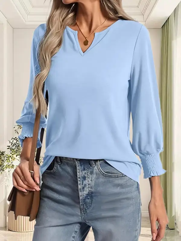 Notched Sleeve Top Plus