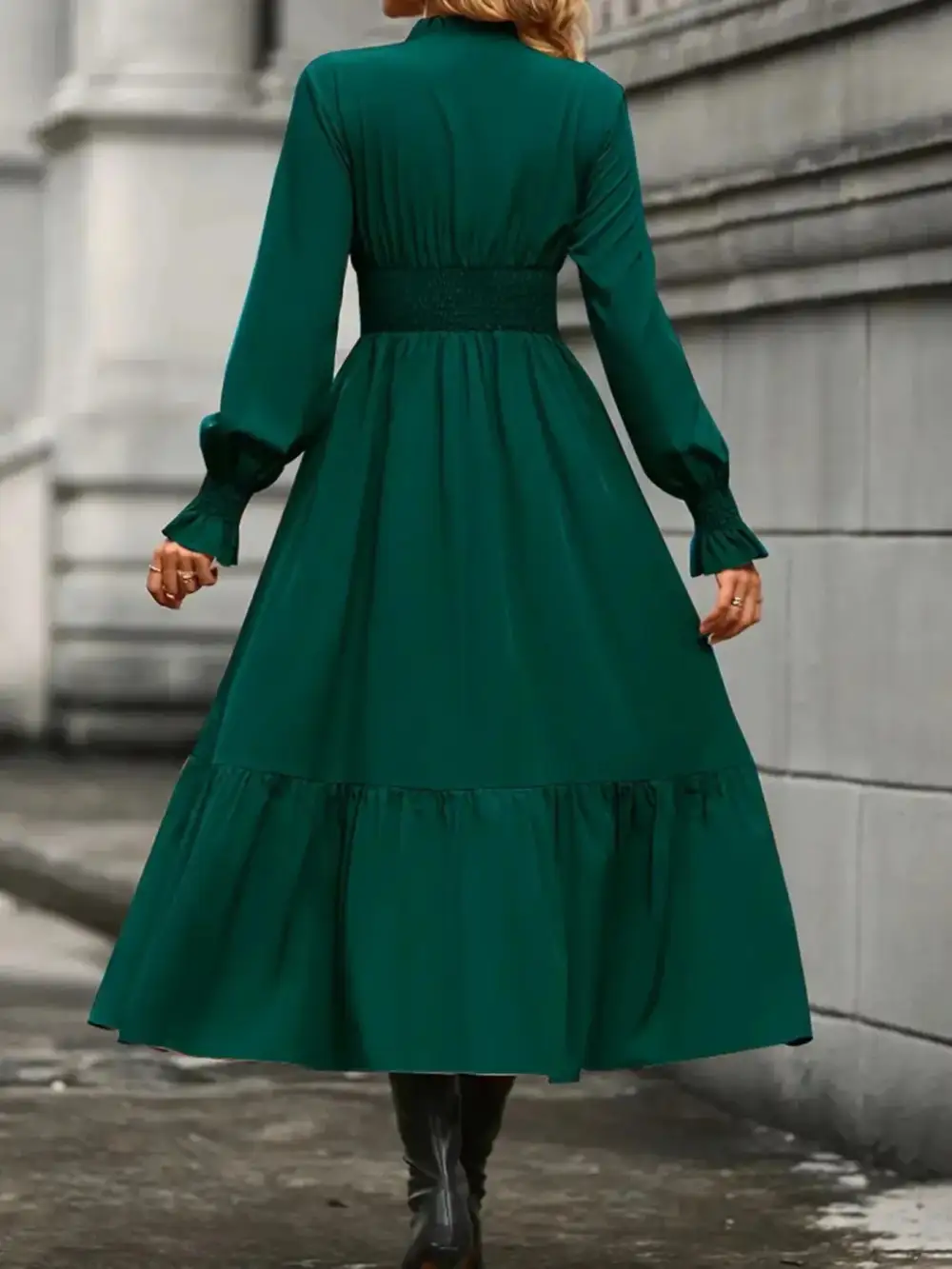 Tiered Long Sleeve Dress Casual