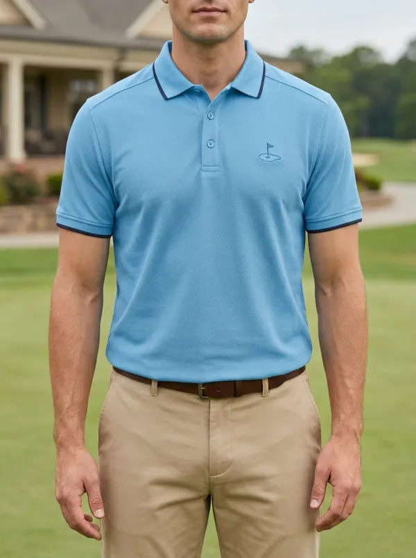 Relaxed Flag-Motif Embroidered Golf Polo Shirt
