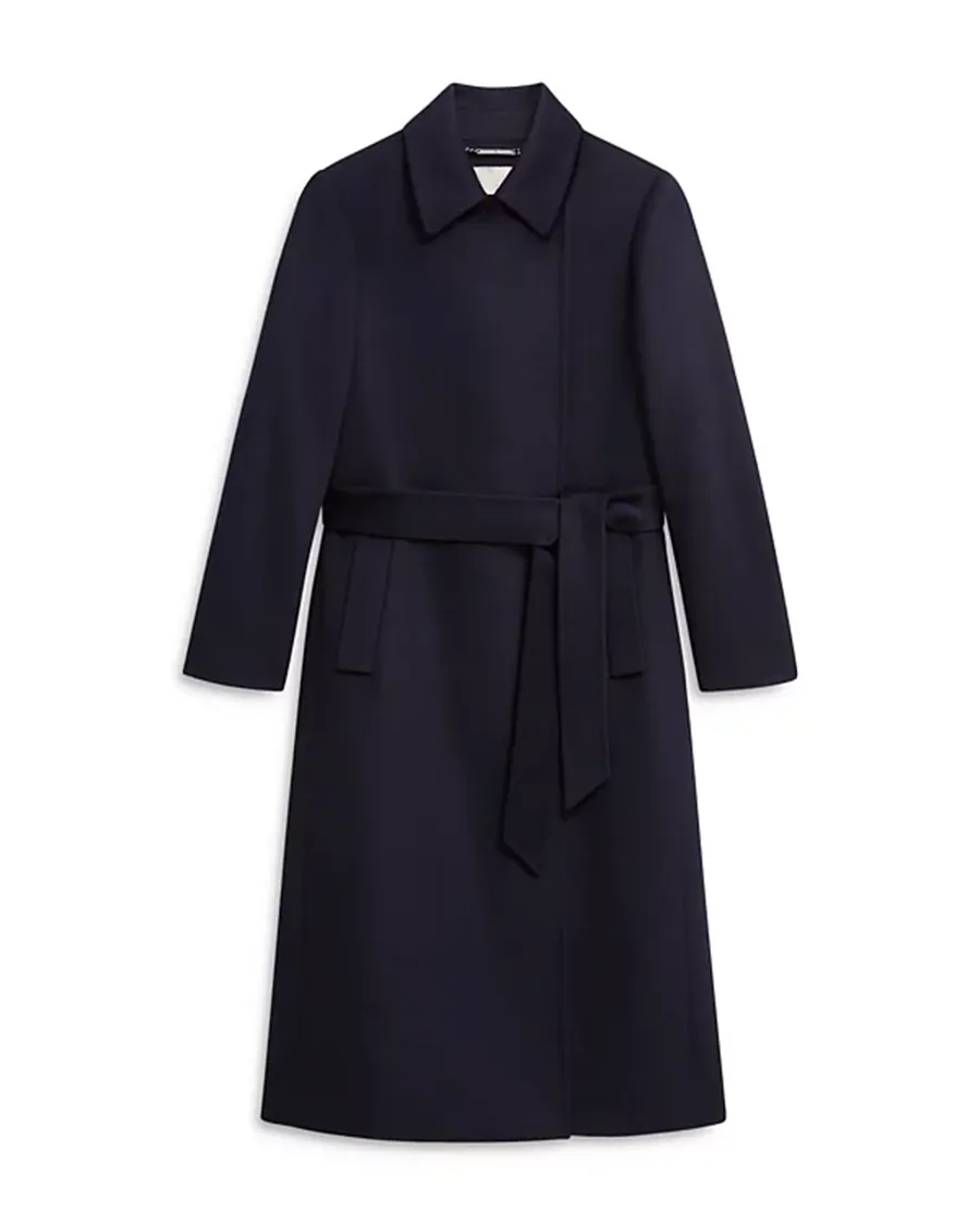 Notch Collar Wool Belted Coat