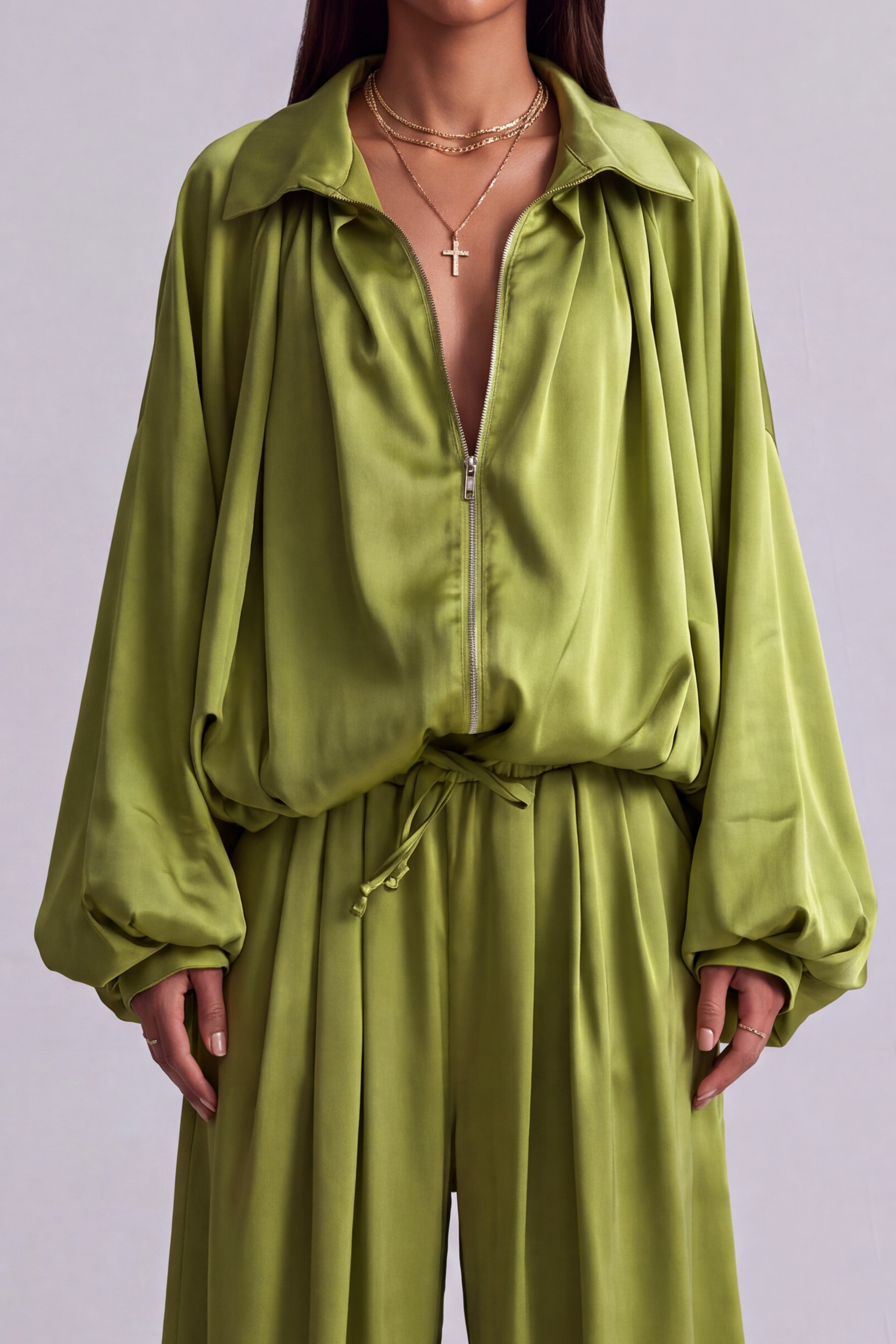 High Neck Matching Pants Set