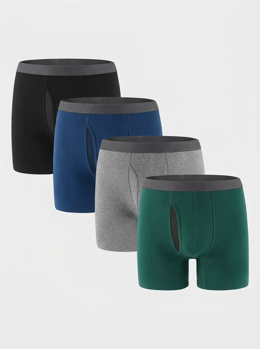 Relaxed Look Men' Four Pack Boxer Briefs