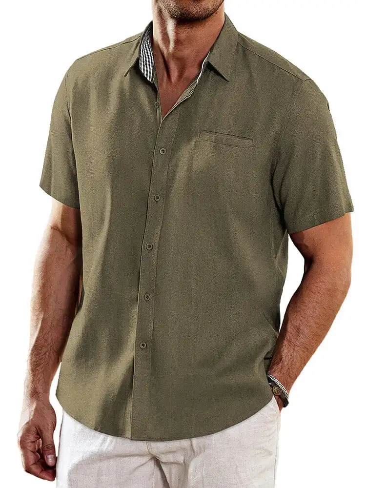 Casual Unique Collar Cotton Linen Shirt
