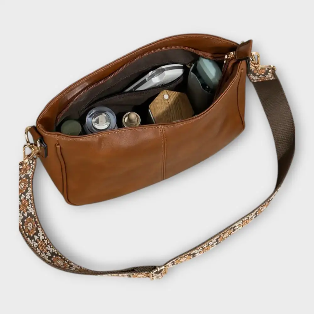 Top Handle Faux Leather Crossbody Bag