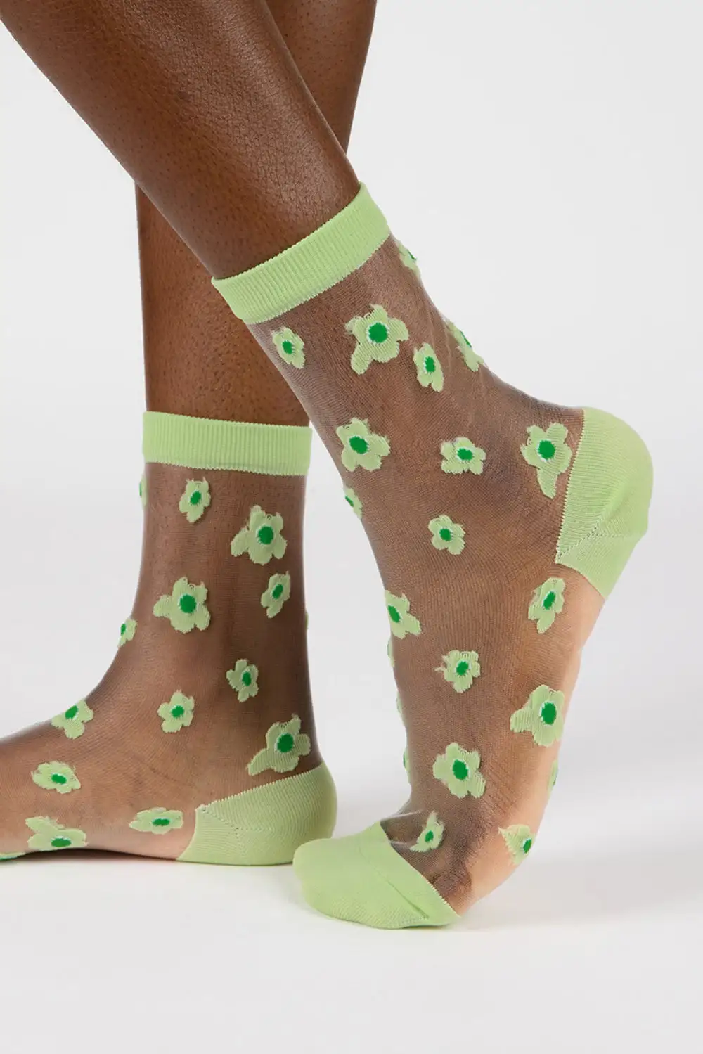 Contemporary Mixed Flower Sheer Socks