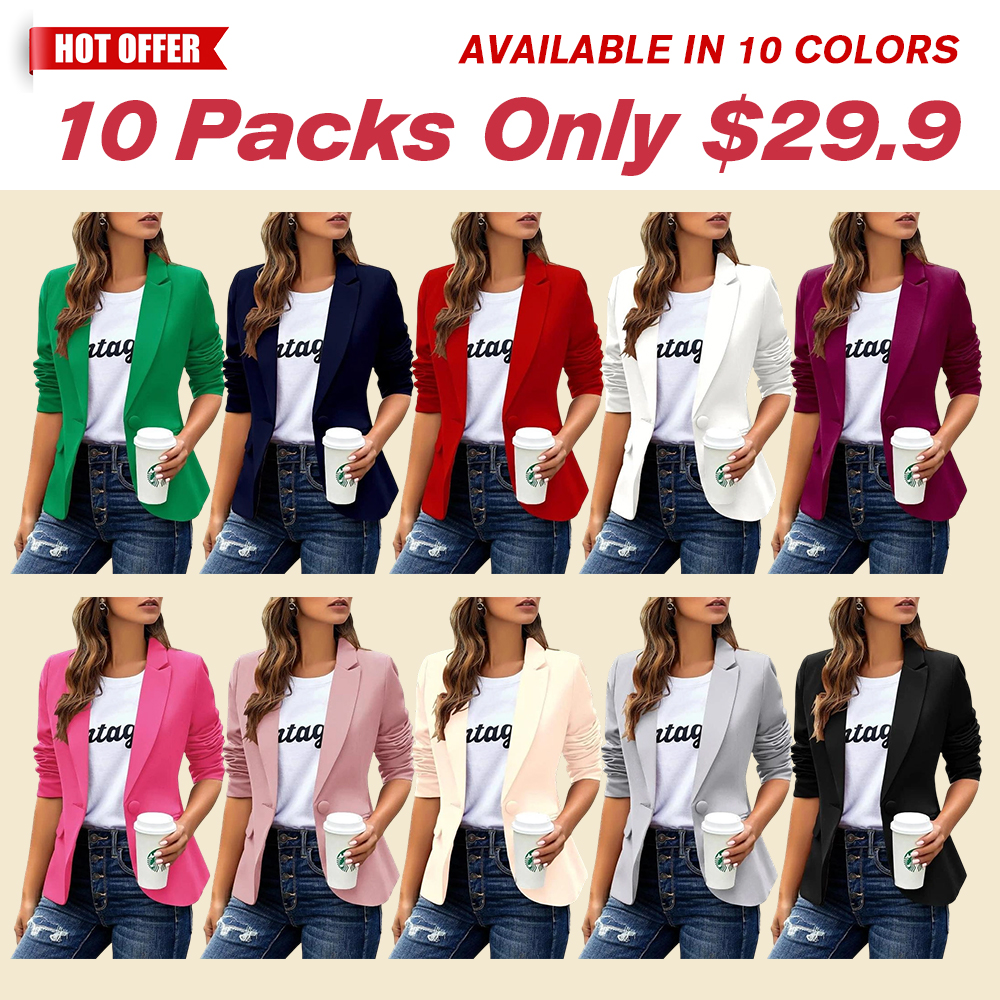 🔥Last Day Promotion!🔥Clearance Sale - Women's Casual Lapel Button Slim Blazers