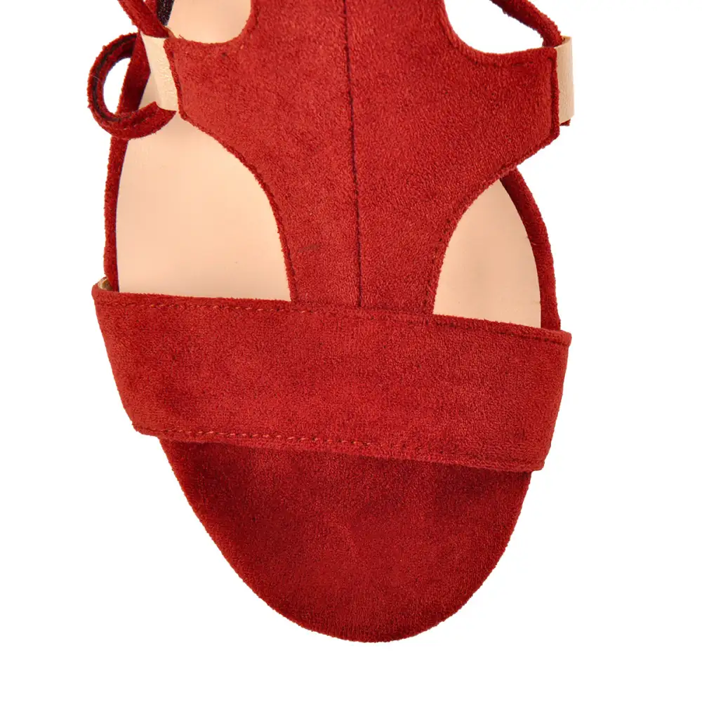 Lace Up Gladiator Cutout Wedge Boot Sandals