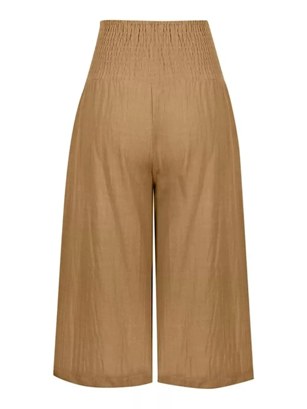 Smocked Wide Leg Capri Pants
