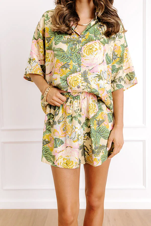 Garden High Waist Linen-Blend Pajamas