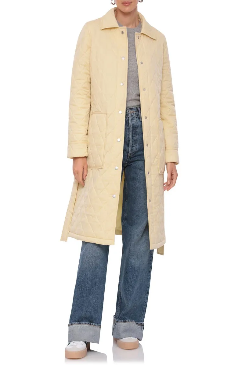 Tie Waist Quilted Jacket