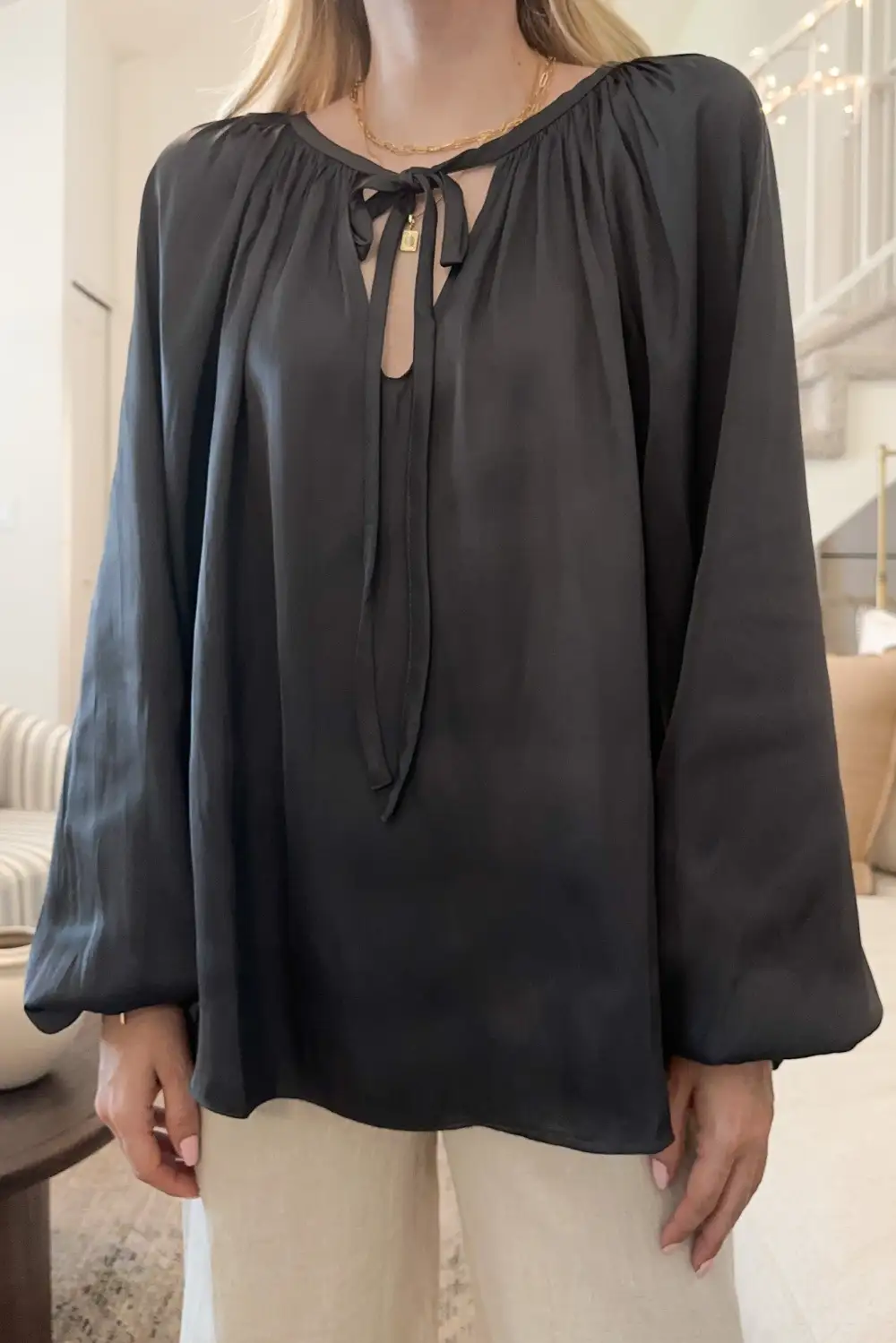 Airy Soft Satin Blouse