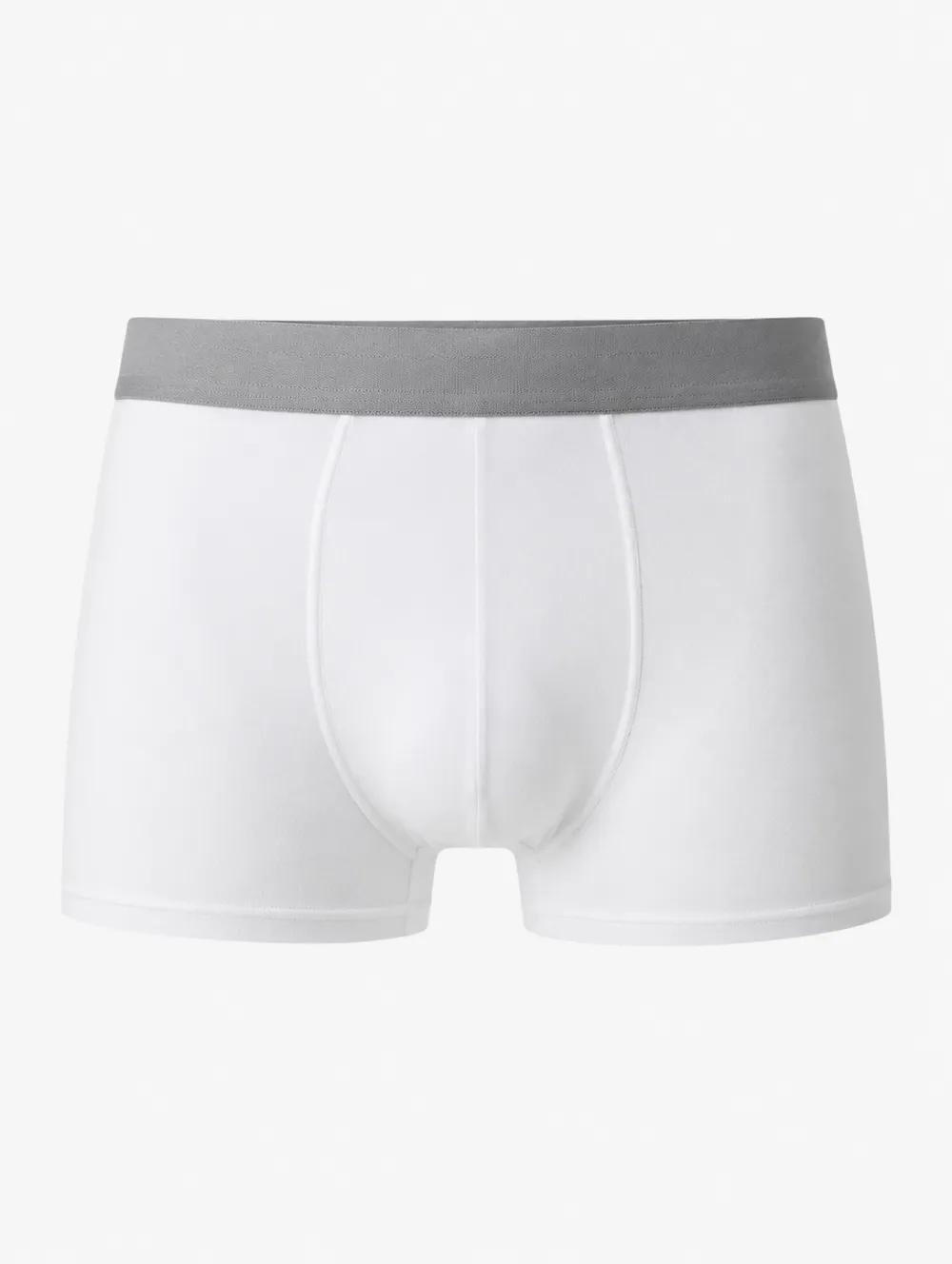 Men's Minimalist White Grey Waistband Printed Boxer Briefs