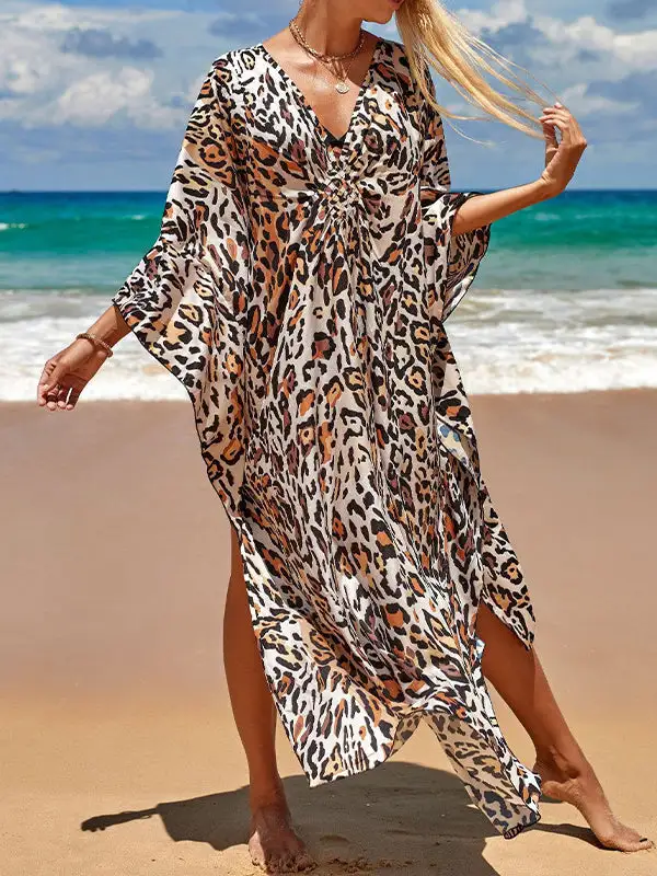 Leopard Neck Maxi Dress