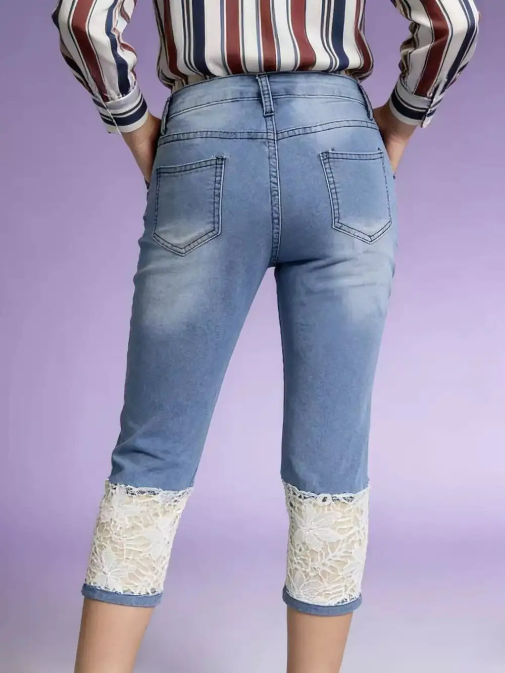 Contoured Pocketed Denim Jeans