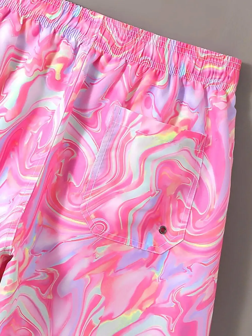 Men's Poolside Allover Print Drawstring Swim Trunks