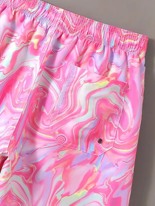 Men's Poolside Allover Print Drawstring Swim Trunks