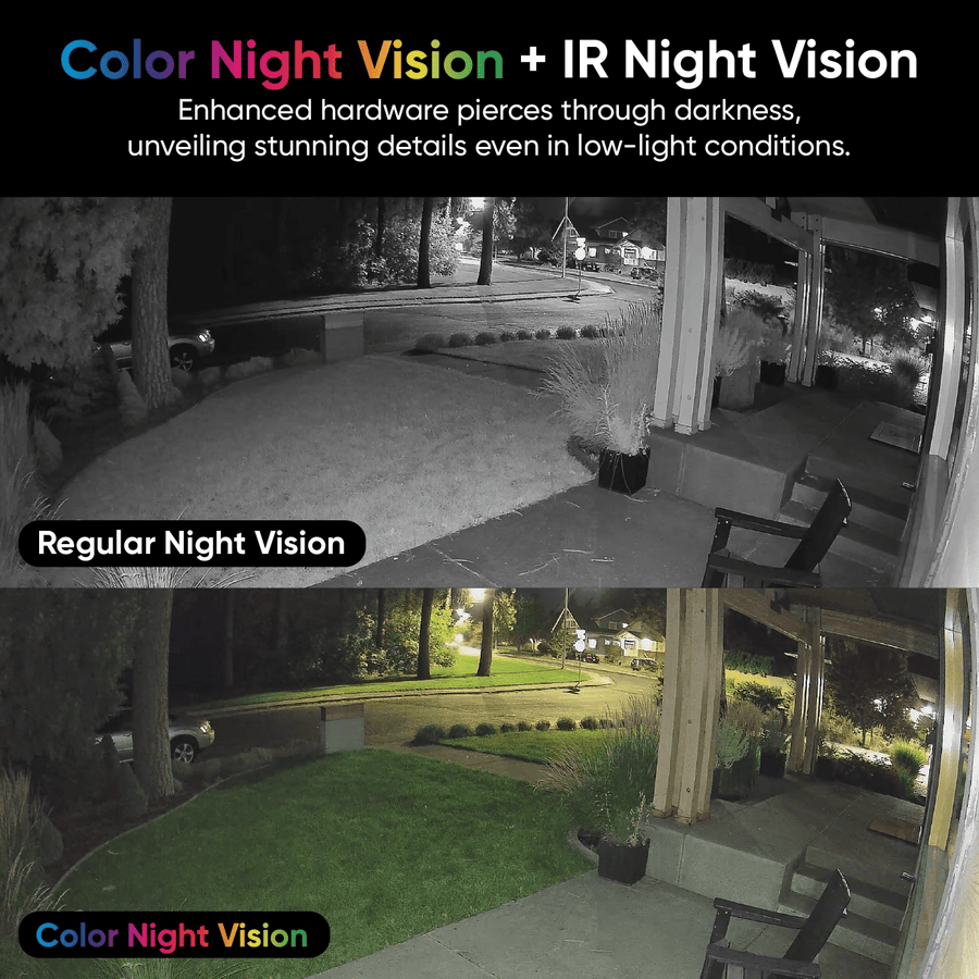 Outdoor infrared and color night-vision examples