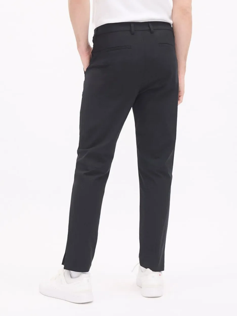 Black Super-Stretch Slim-Fit Leisure Pant