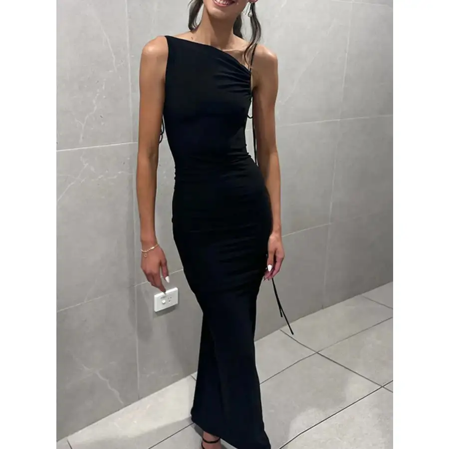 Backless Slit Sleeveless Bodycon Maxi Dress
