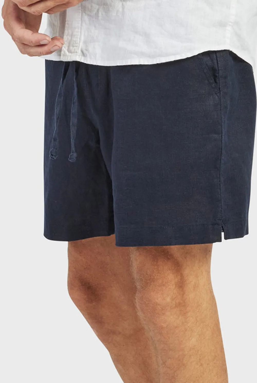 Navy Linen Shorts