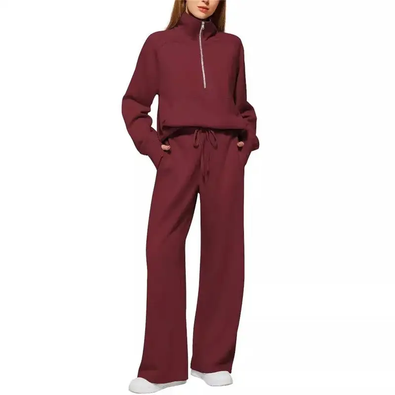 Half Zip Sweatshirt Jogger Set