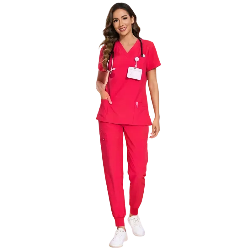 Women's Medical Suit - V-neck Top and Sweatpants