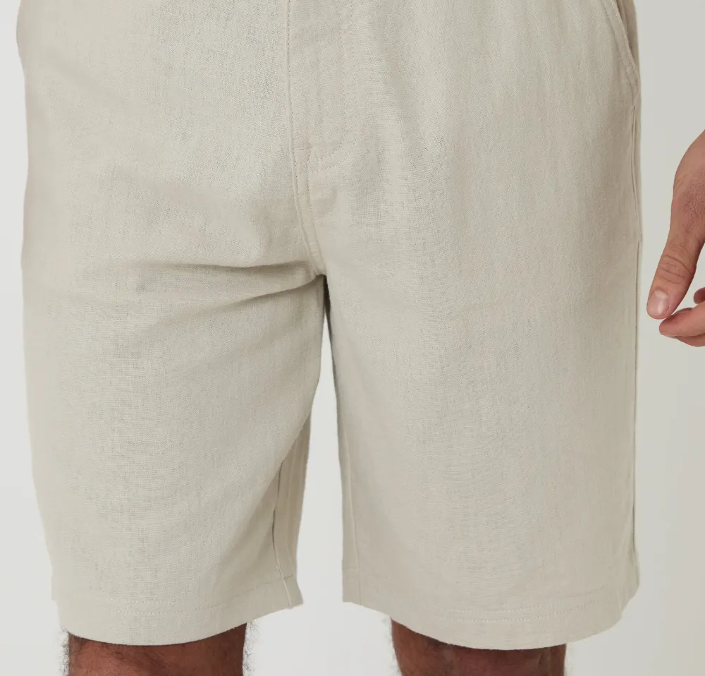 Men's Light Stone Linen Blend Shorts