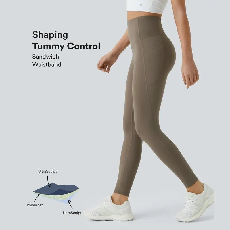 High Waisted Tummy Control Side Pocket Shaping Training Leggings – 🔥 40% OFF Today Only!