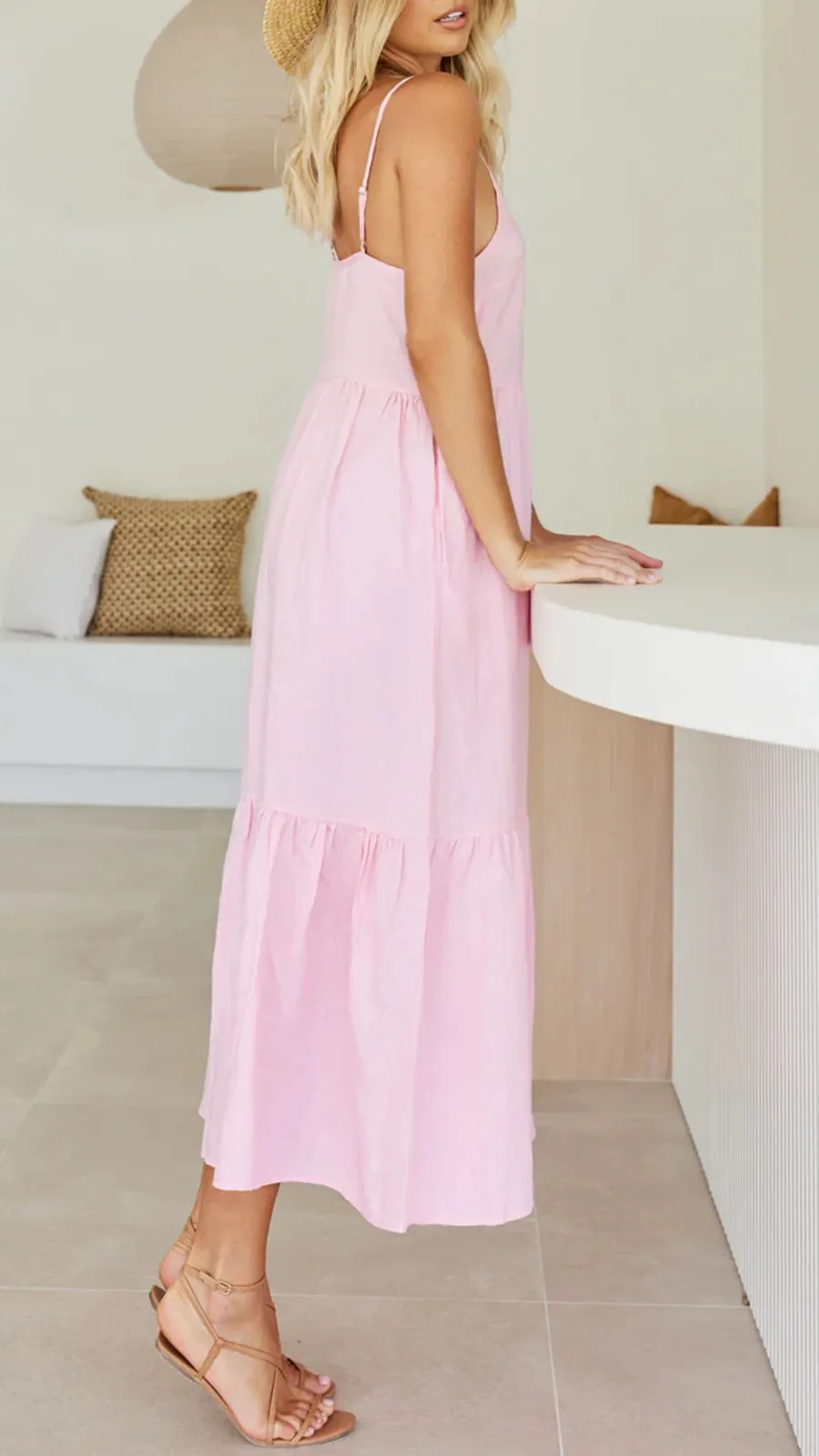 Loose Fluffy Long Suspender Dress