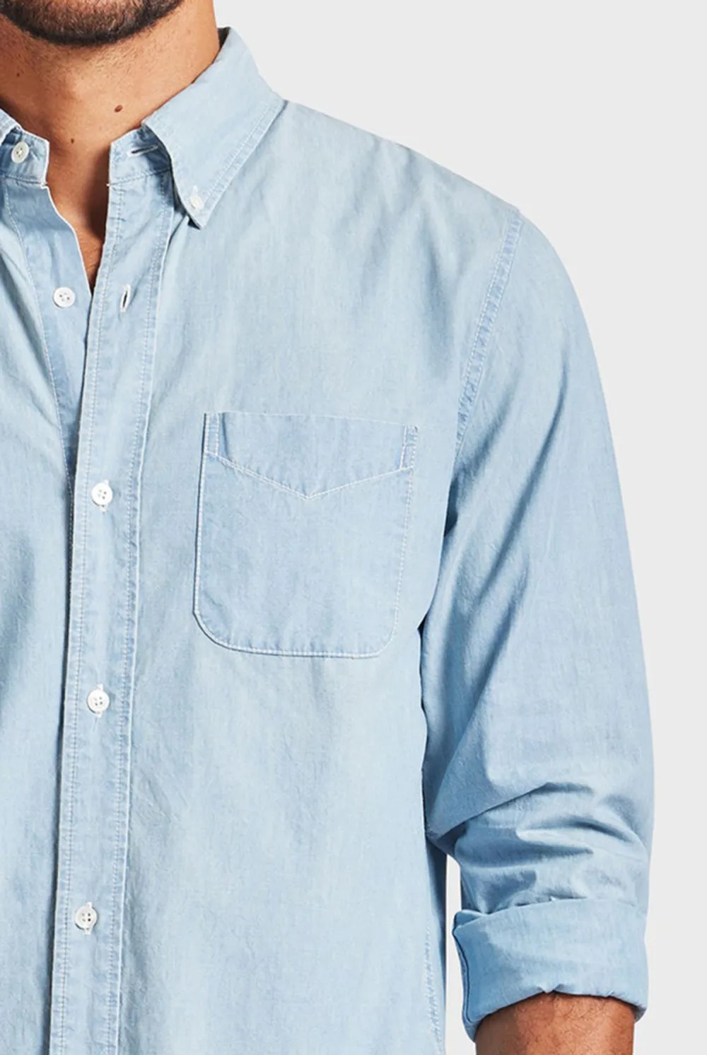 Hoss Chambray Shirt- Light indigo