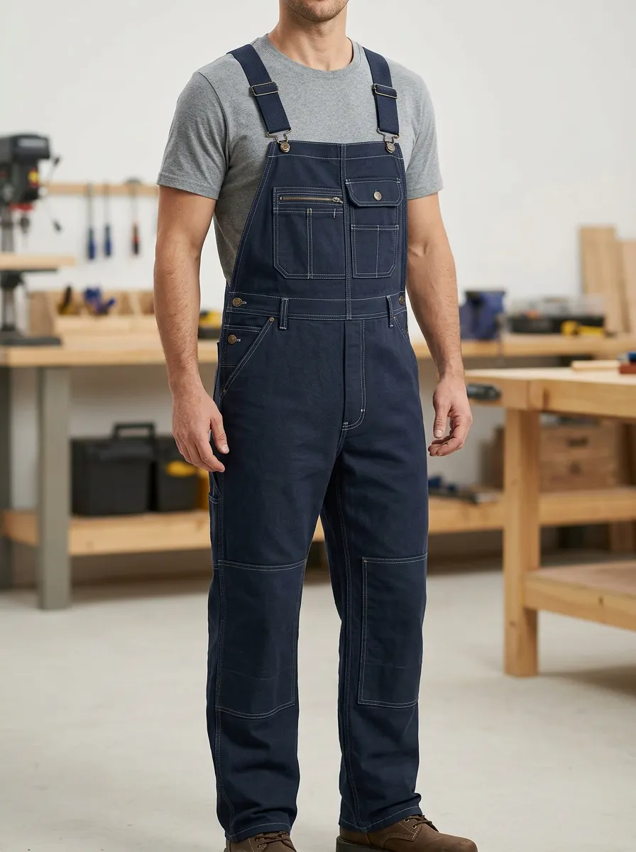Men's Denim Carpenter Bib Work Overalls