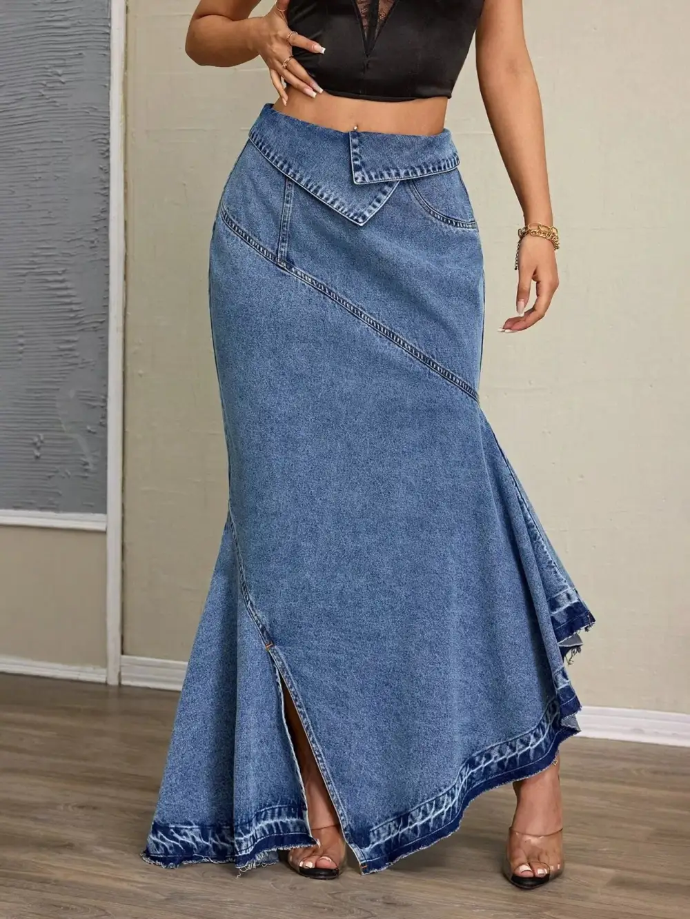 Easygoing Ruffle Trim Detail Skirt