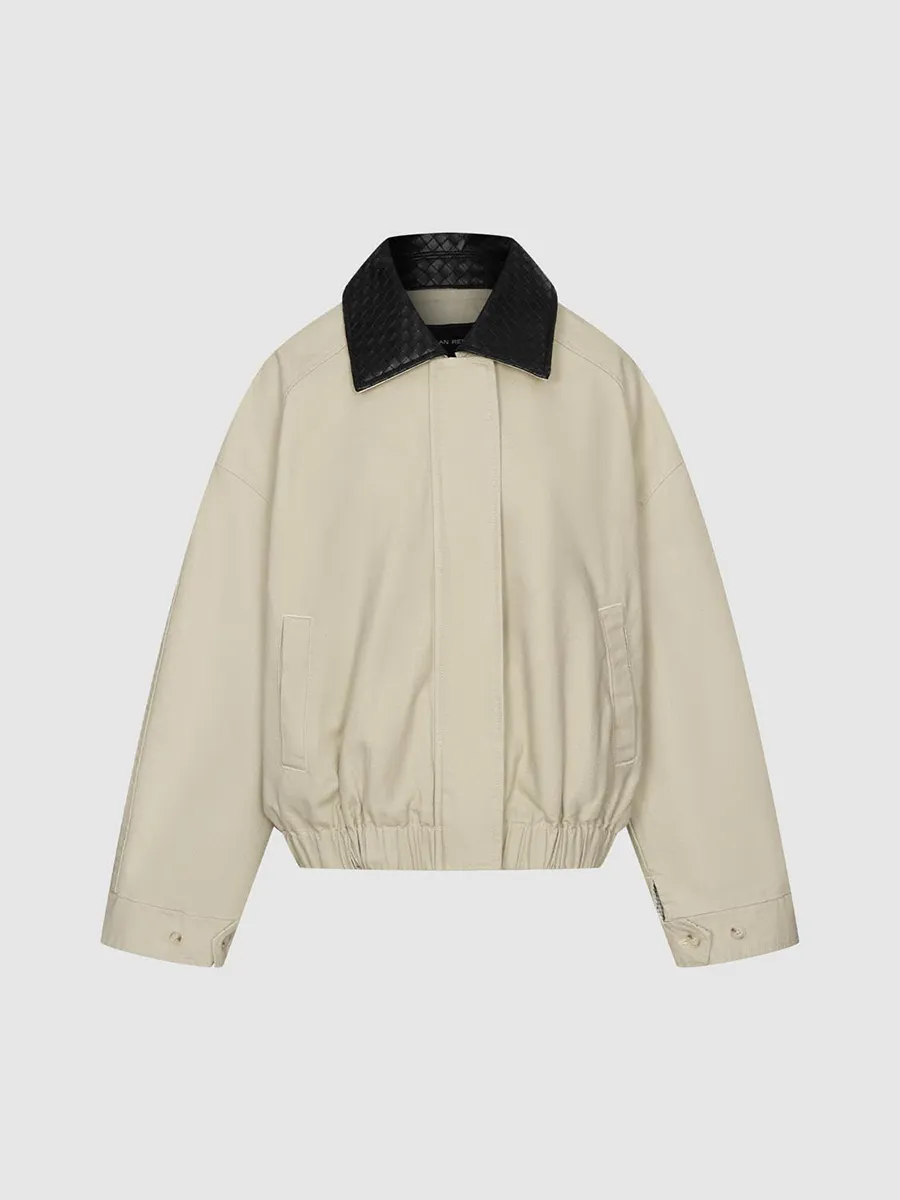 A Khaki Lapel Casual Jacket For Women