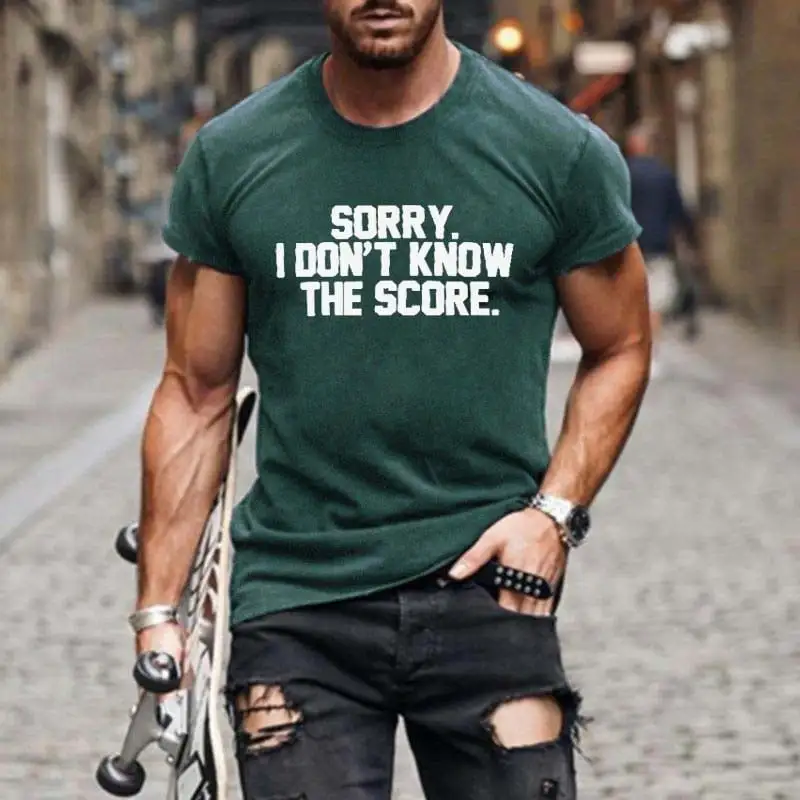 Men's Baseball Sorry I Don't Know The Score Print T-Shirt