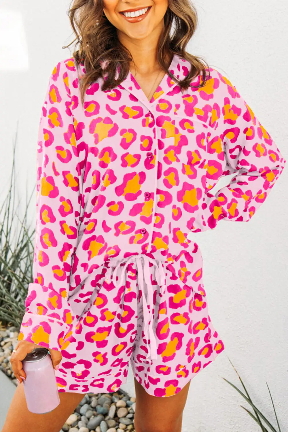 Leopard Print Short Pajama Set