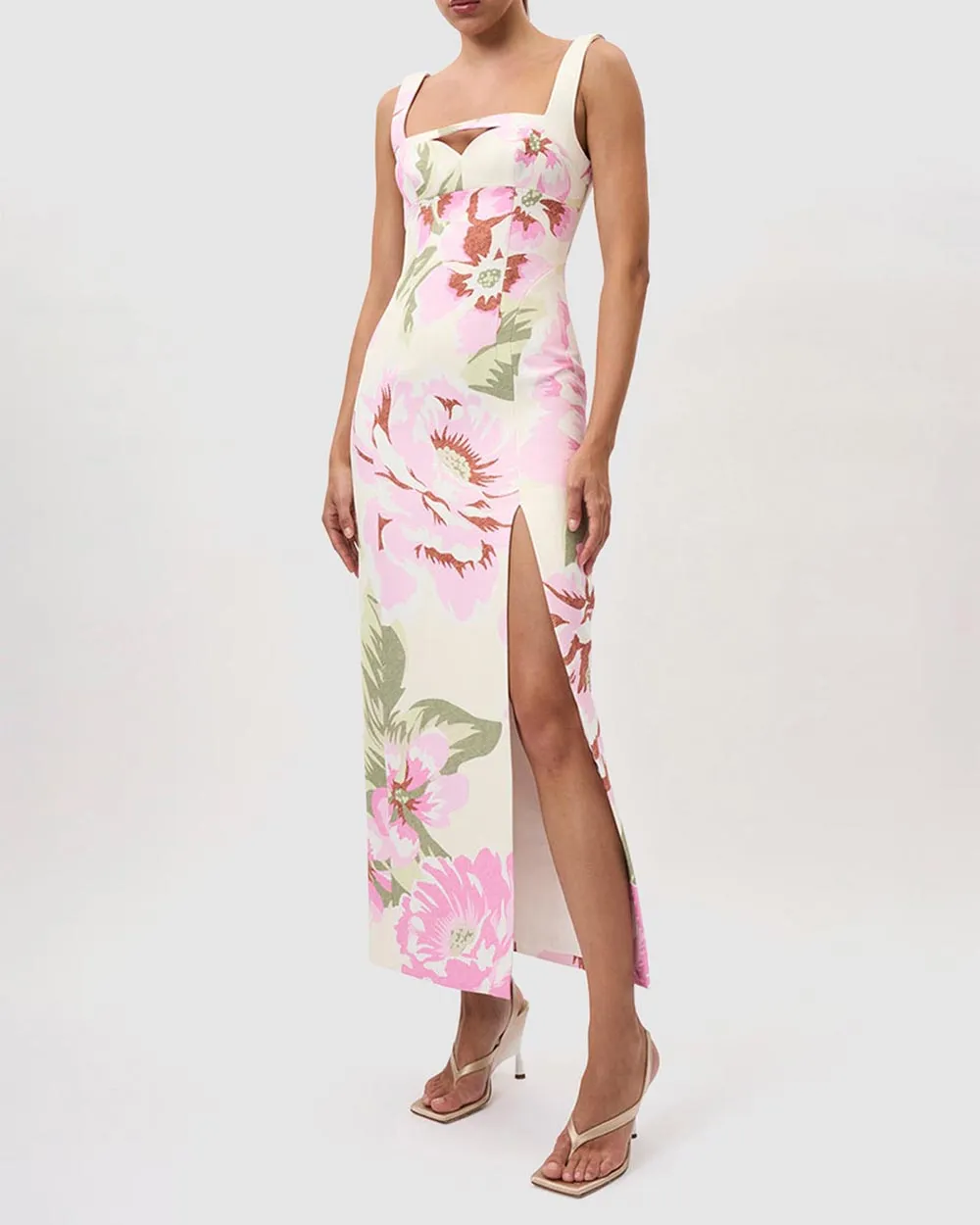Floral Square Midi Dress