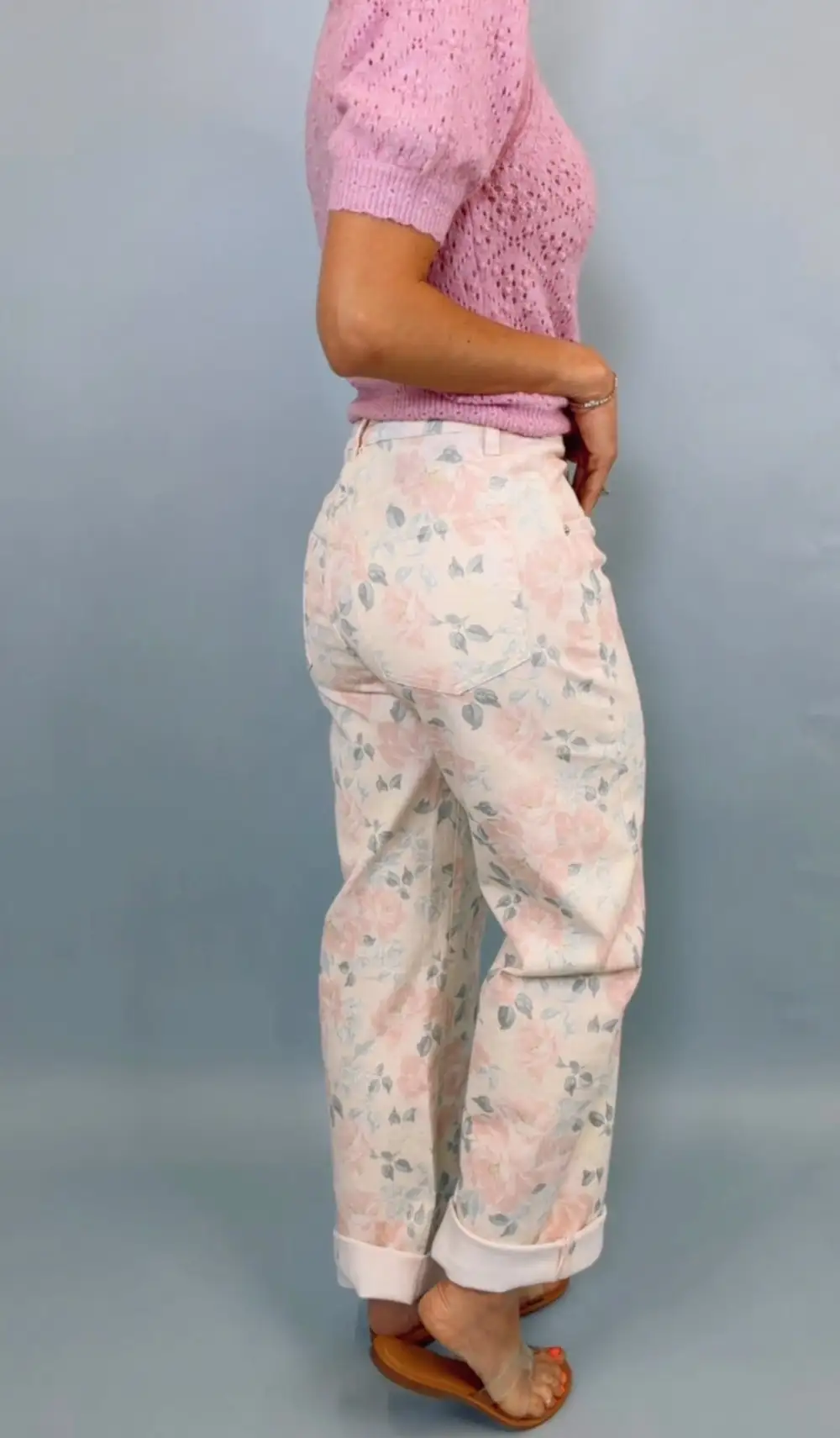Denim Floral Jeans