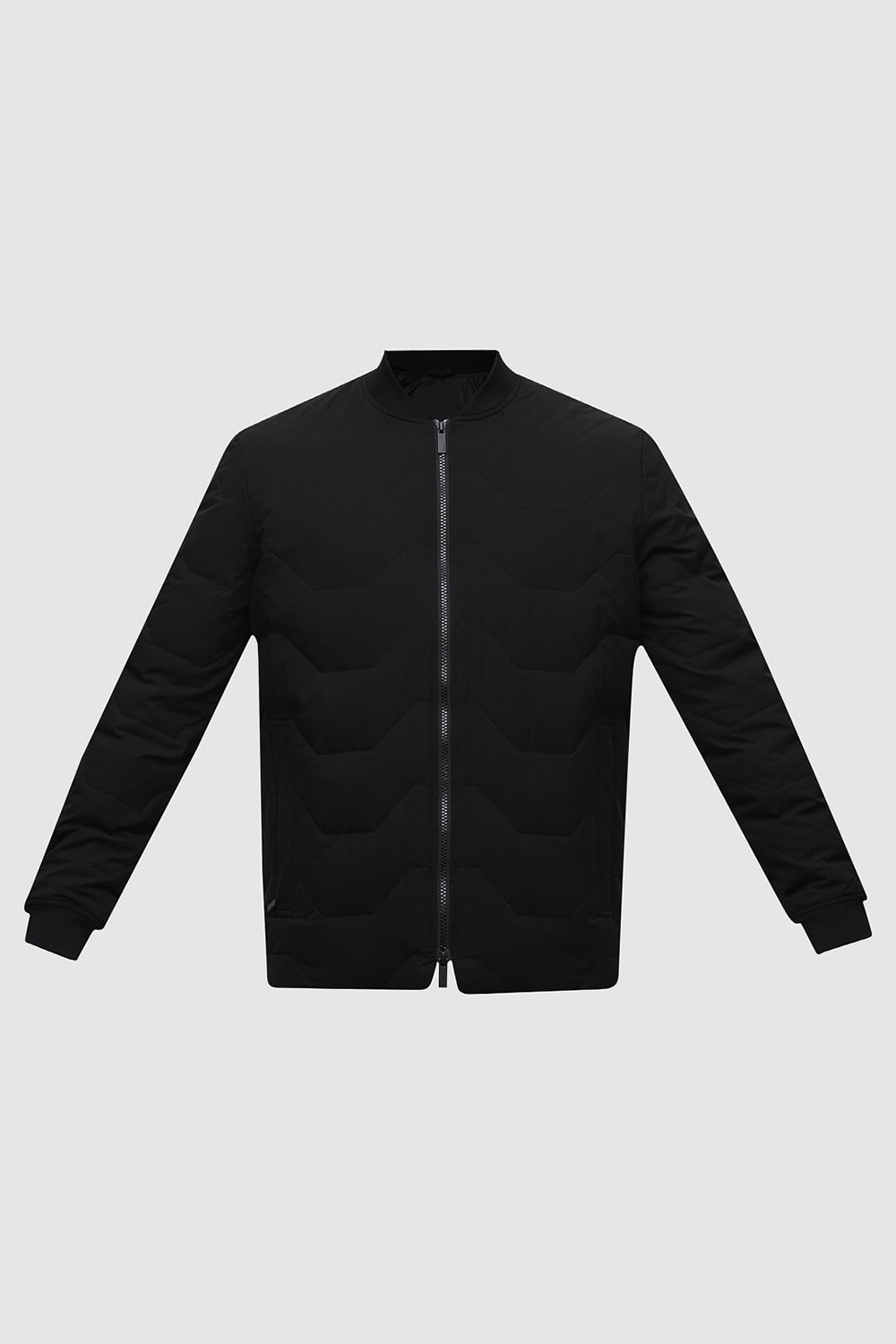 Black Quilted Redown Bomber Jacket