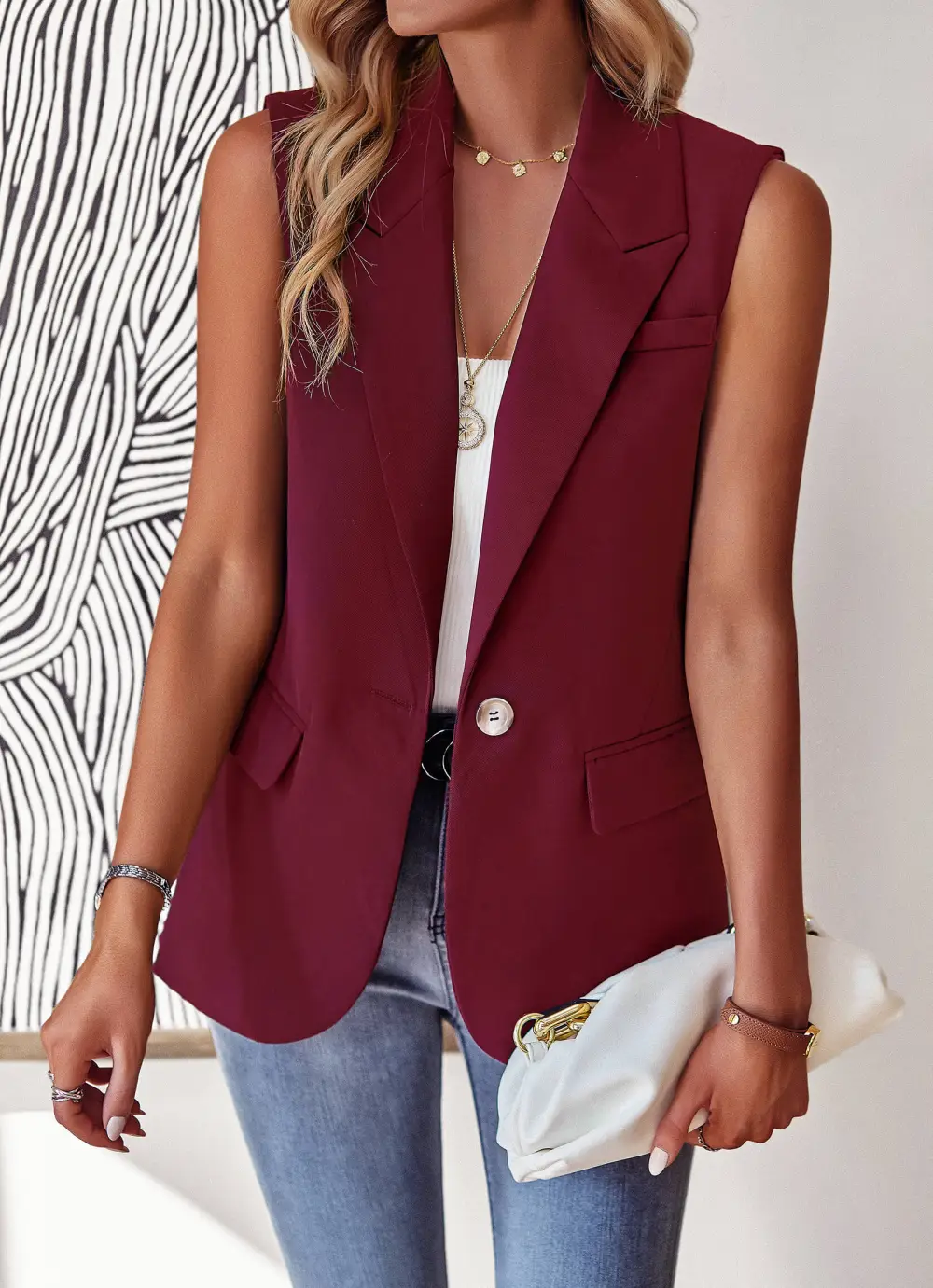 Relaxed Tailored Blazer Vest