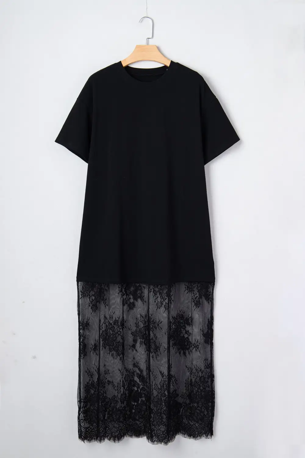 Textured Detail Floral Patchwork Short Sleeve Maxi Dress