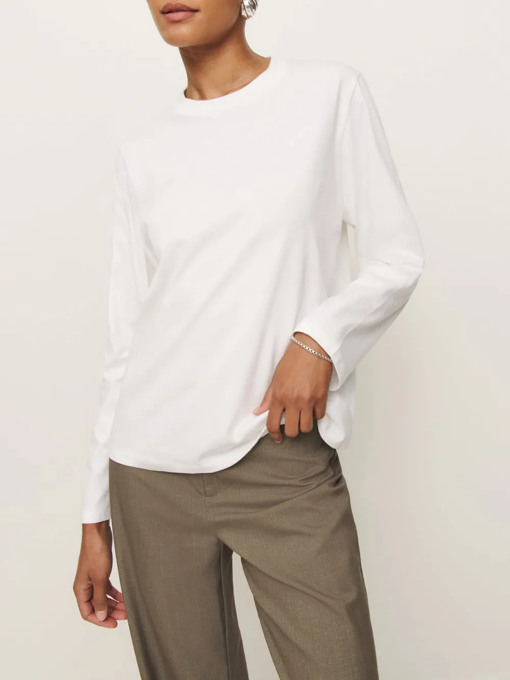 Loose Fit Crew Neck Long Sleeve Tee