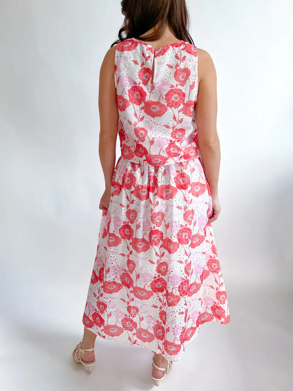 Textured Floral Eyelet Top