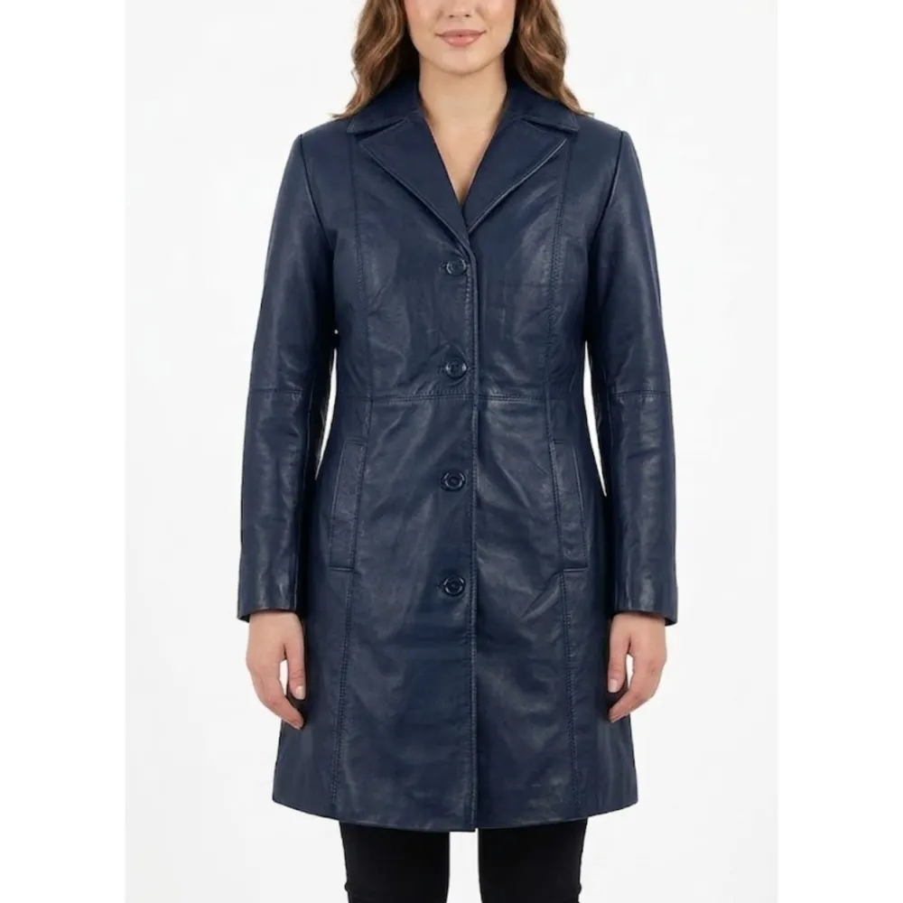 Mid Length Sheepskin Trench Coat