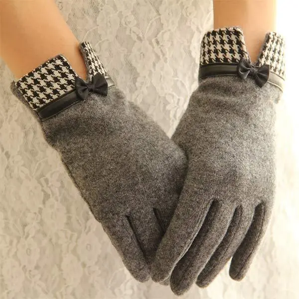 Women'S Wool Cashmere Split Finger Thermal Gloves 17839818C