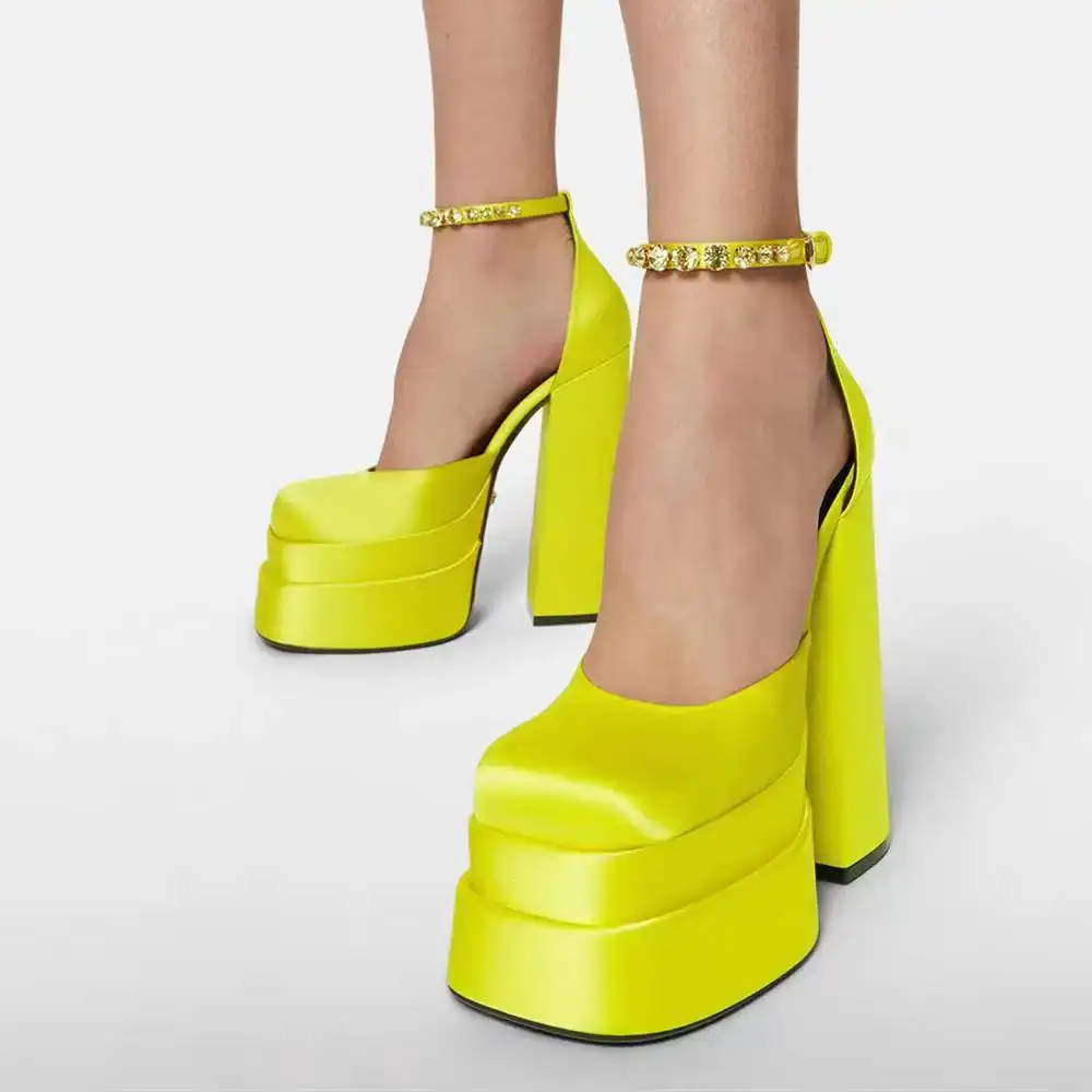 Classic Square-Heel Platform Pumps